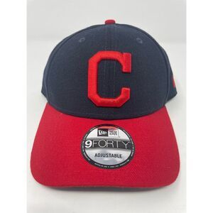 New Era 9FORTY MLB Cleveland Indians Guardians Navy Blue Mens Adjustable Hat NEW